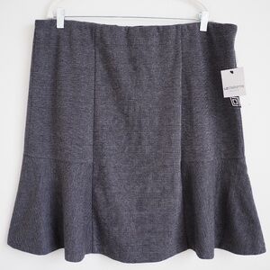 NWT Liz Claiborne Fit & Flare Dark Gray Herringbone Skirt Women Size XL Preppy